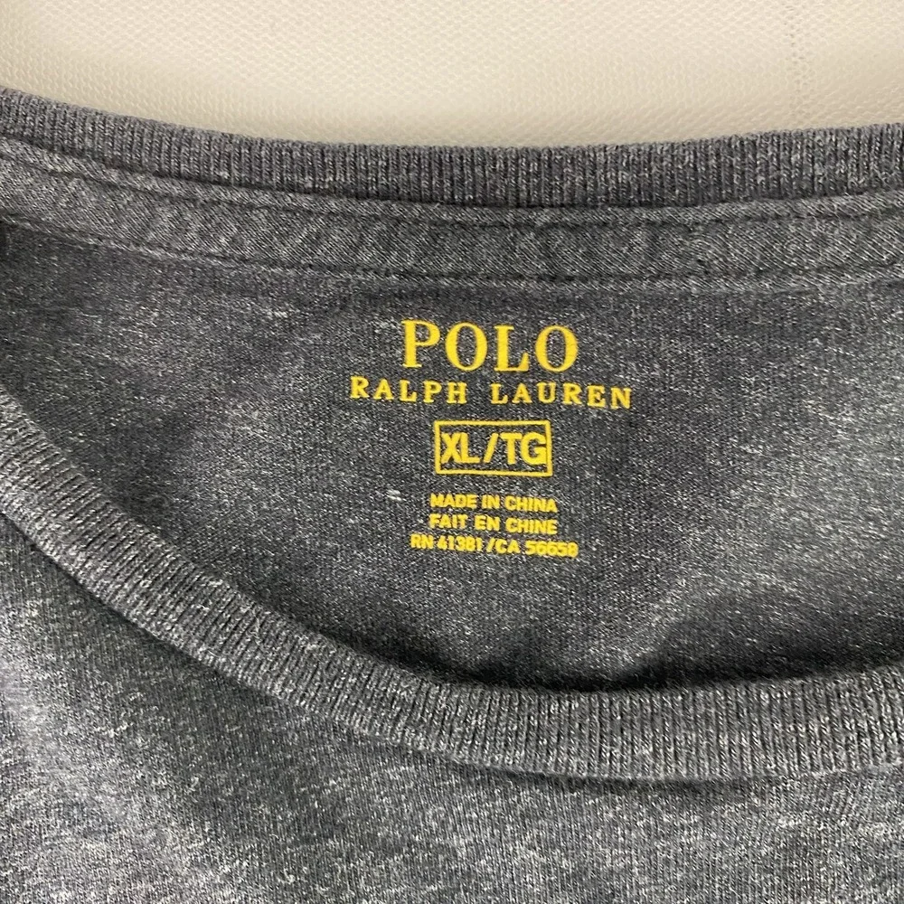 Polo Ralph Lauren Shirt Mens‎ XL Slim Dark Gray Long Sleeve Crewneck Cotton
